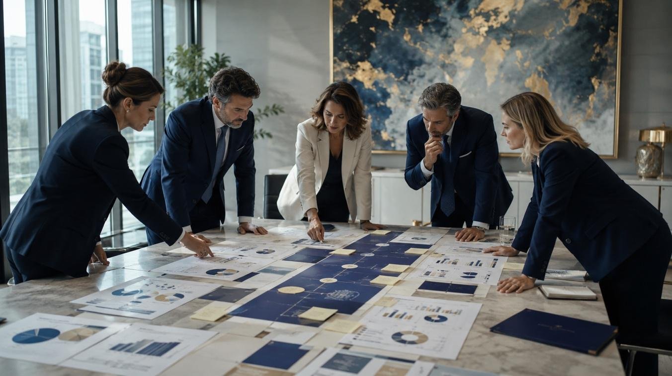 Equipo directivo de JUVERA analizando indicadores de cartera